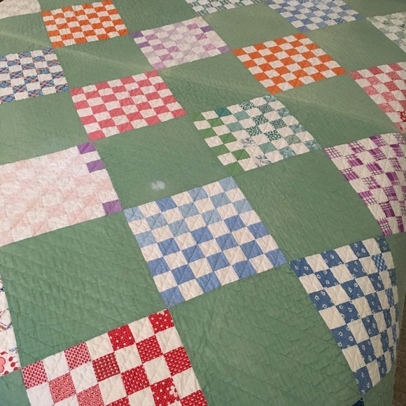 Antique Vintage Quilt Handmade Hand Quilted - Picture 3 of 8